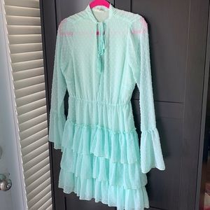 Green mint color short dress - size:M worn ones